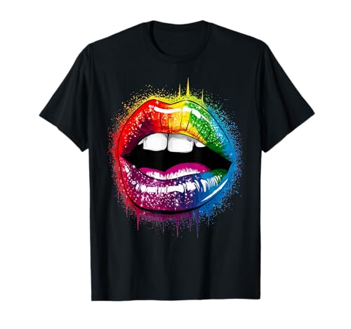 Love is Love Damen Rainbow Lips LGBTQ Pride Love Rainbow T-Shirt Love is Love Damen Rainbow Lips LGBTQ Pride Love Rainbow T-Shirt von Peace Love Colorful Creations