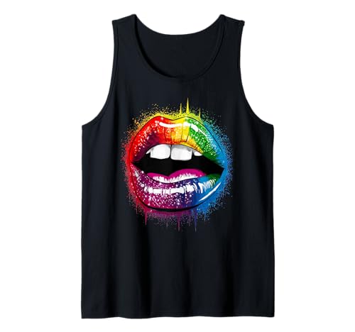 Love is Love Damen Rainbow Lips LGBTQ Pride Love Rainbow Tank Top Love is Love Damen Rainbow Lips LGBTQ Pride Love Rainbow Tank Top von Peace Love Colorful Creations