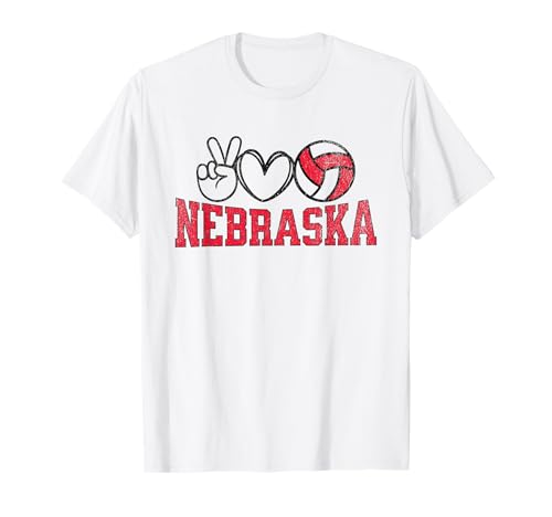 Peace Love Volleyball – Nebraska Frauen Teen Mädchen Tween T-Shirt von Peace Love Volleyball - Nebraska