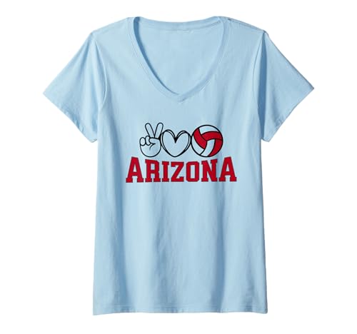 Damen Peace Love Volleyball, Arizona Women Teen Girls Tween T-Shirt mit V-Ausschnitt Damen Peace Love Volleyball, Arizona Women Teen Girls Tween T-Shirt mit V-Ausschnitt von Peace Love Volleyball Sports Arizona Gifts