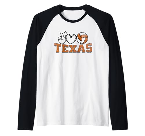 Peace Love Volleyball - Texas Women Teen Girls Tween Players Raglan Peace Love Volleyball - Texas Women Teen Girls Tween Players Raglan von Peace Love Volleyball - Texas