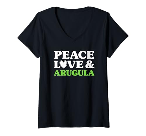 Damen Rucola I Love Rucola Lustiges Essen T-Shirt mit V-Ausschnitt Damen Rucola I Love Rucola Lustiges Essen T-Shirt mit V-Ausschnitt von Peace Love and Arugula JKF Apparel