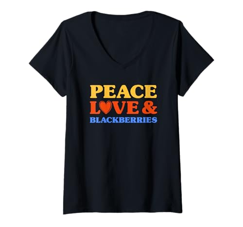 Damen Brombeeren Ich Liebe Brombeeren Lustiges Essen T-Shirt mit V-Ausschnitt Damen Brombeeren Ich Liebe Brombeeren Lustiges Essen T-Shirt mit V-Ausschnitt von Peace Love and Blackberries JKF Apparel