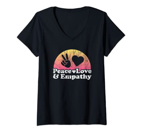 Damen Friedensliebe und Empathie T-Shirt mit V-Ausschnitt Damen Friedensliebe und Empathie T-Shirt mit V-Ausschnitt von Peace Love and Empathy Co