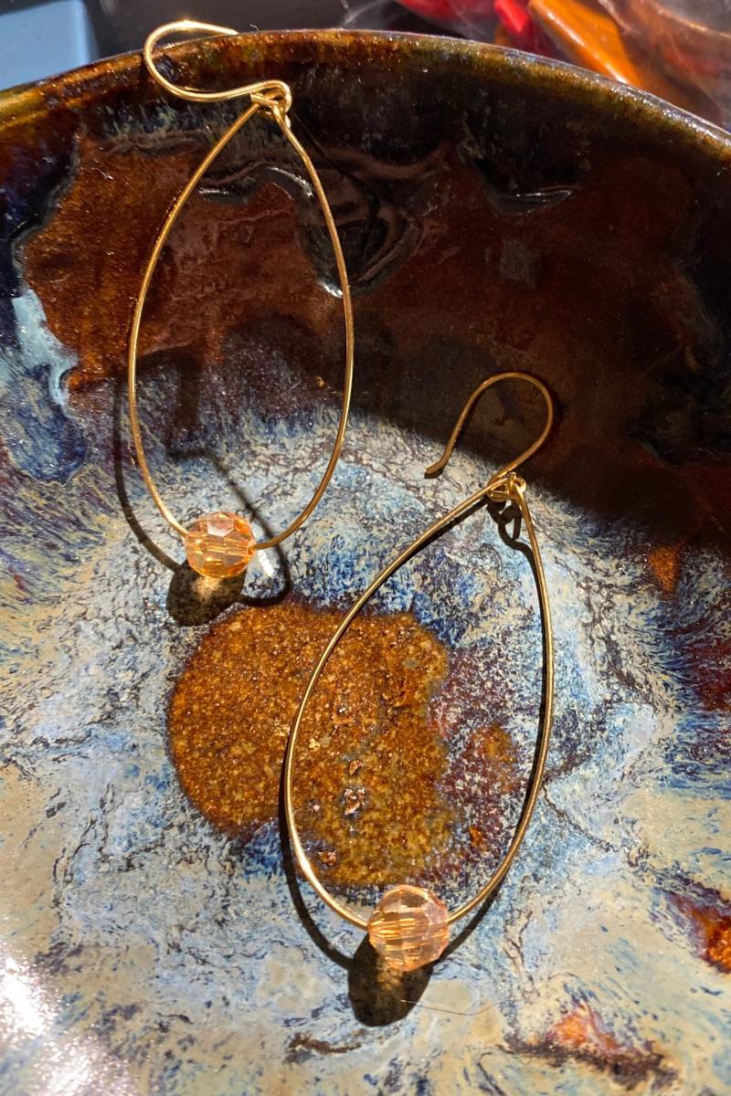 Bronze Draht Und Champagner Kristall Lange Teardrop Ohrring, Kostenloser Us-Versand Bronze Draht Und Champagner Kristall Lange Teardrop Ohrring, Kostenloser Us-Versand von PeaceLoveandBaubles
