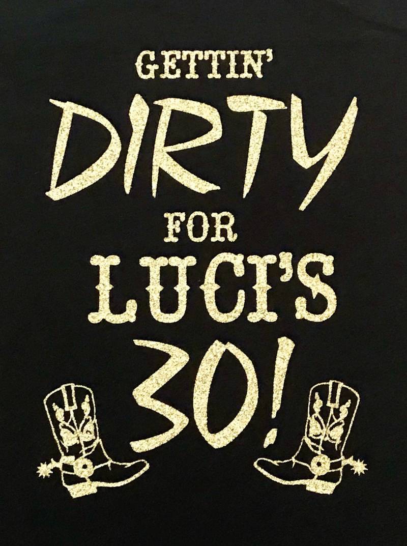 Schmutzig Für Luci Es 30 Benutzerdefinierte Glitter-Geburtstag-Partei-Tank-Tops von PeaceOfAnnie