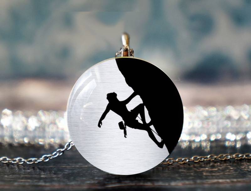 Bergsteiger, Bergsteiger Anhänger, Kletterschmuck, Kletterkette, Kletteranhänger, Geschenk von PeaceOfCat