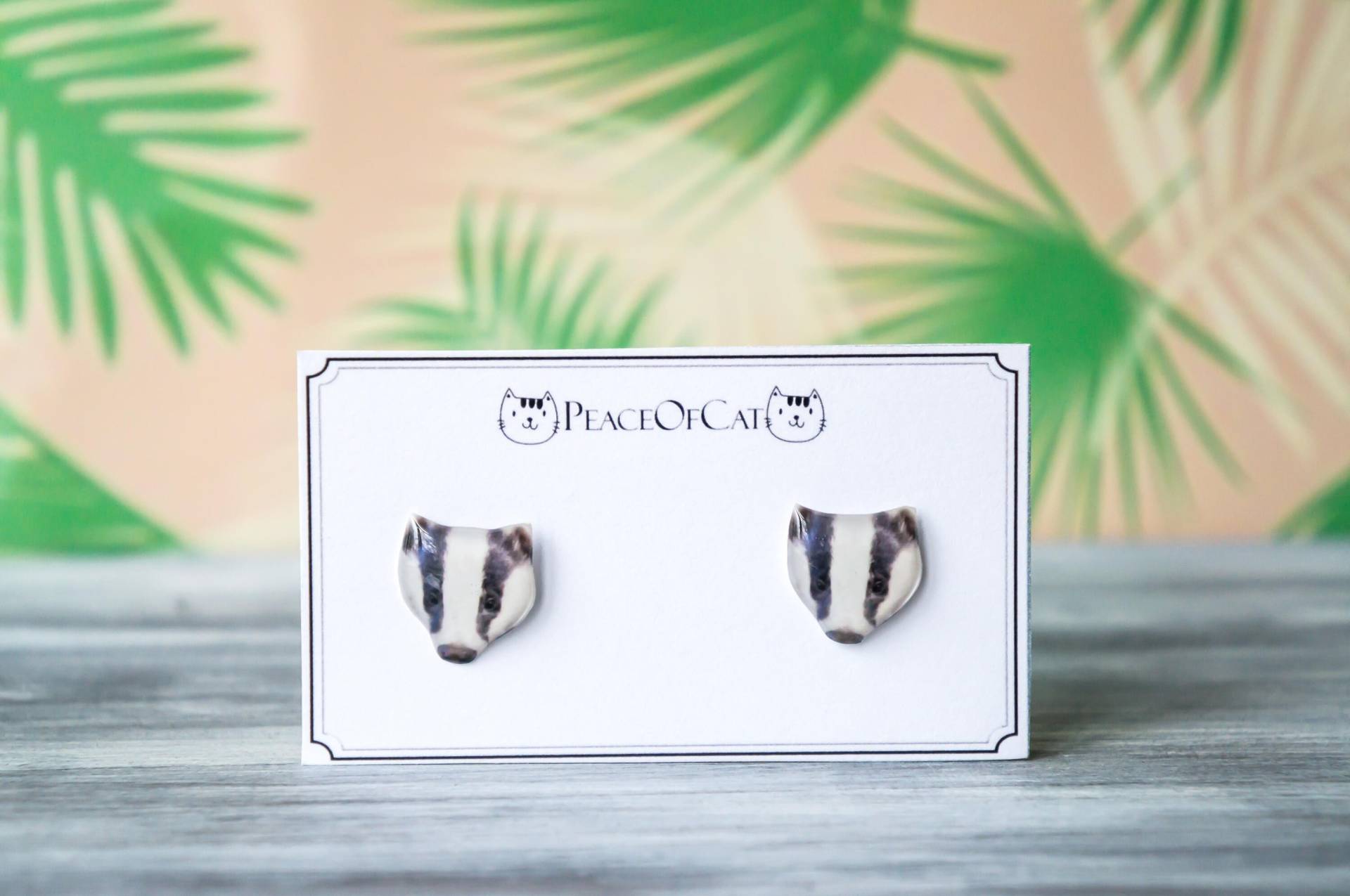 Dachs , Tier Ohrringe Wald Geschenk Schmuck Ohrstecker von PeaceOfCat