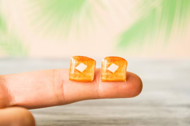 Essen Schmuck , Miniatur Frühstück Ohrringe Geschenk Für Feinschmecker Food Liebhaber Geschenkidee von PeaceOfCat