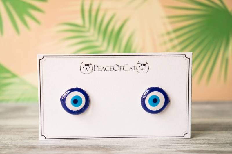 Evil Eye Ohrringe , Schmuck Böser Blick Ohrstecker Geschenk von PeaceOfCat