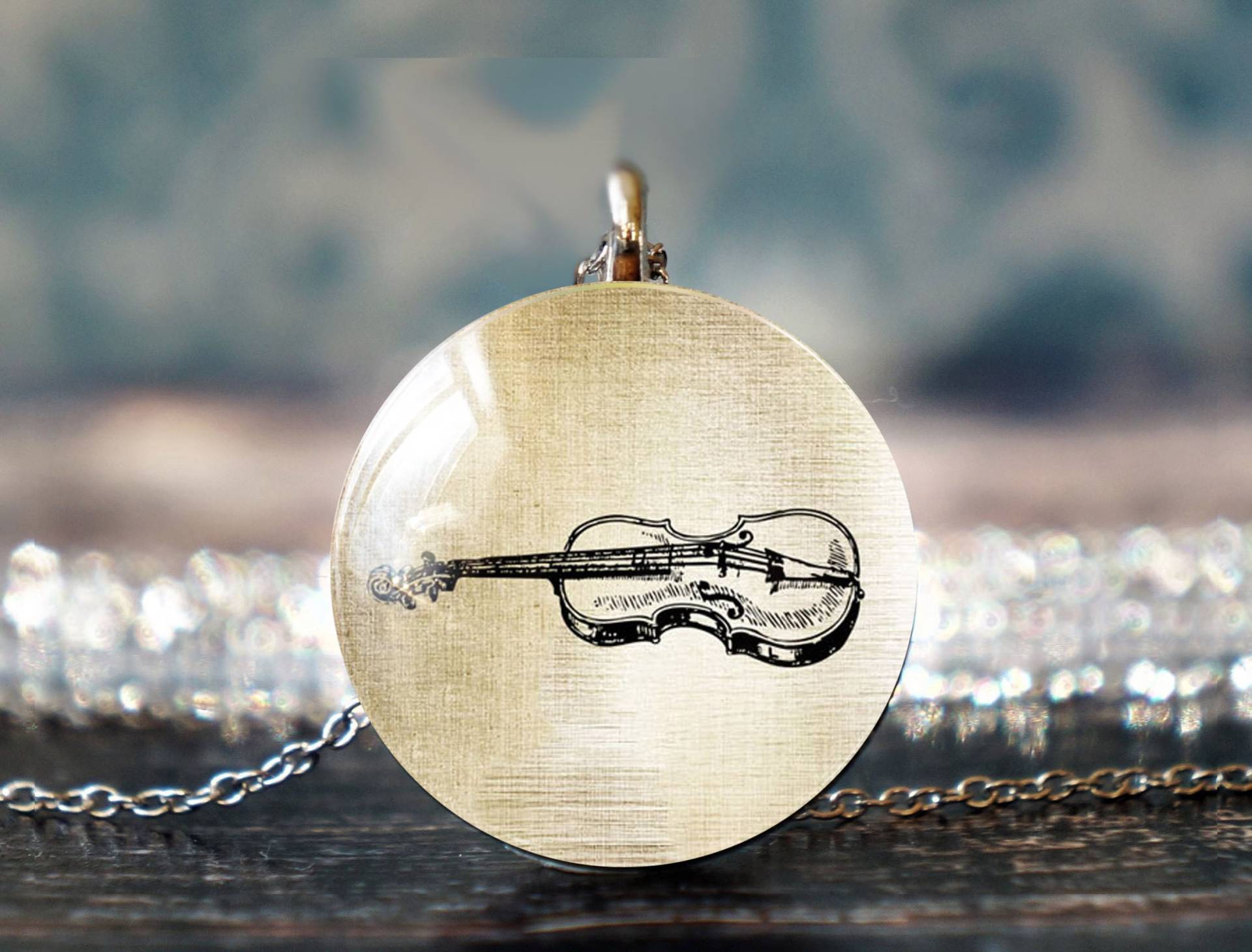 Geigenanhänger , Musik Halskette Geigenschmuck Geigengeschenke Geiger Geschenk Für Musiker von PeaceOfCat