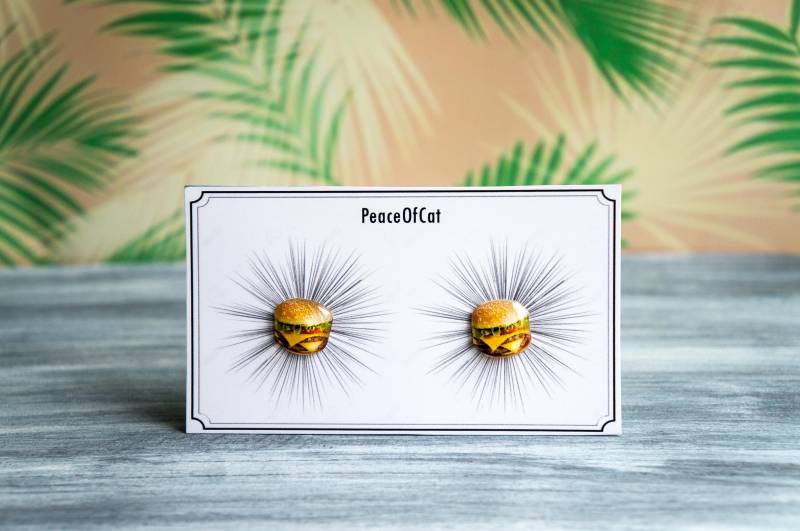 Hamburger Ohrringe , Essen Miniatur Fast Food Foodie Geschenk von PeaceOfCat