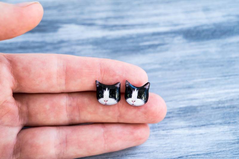 Katzenohrstecker, Katzenschmuck, Katzenschmuck von PeaceOfCat