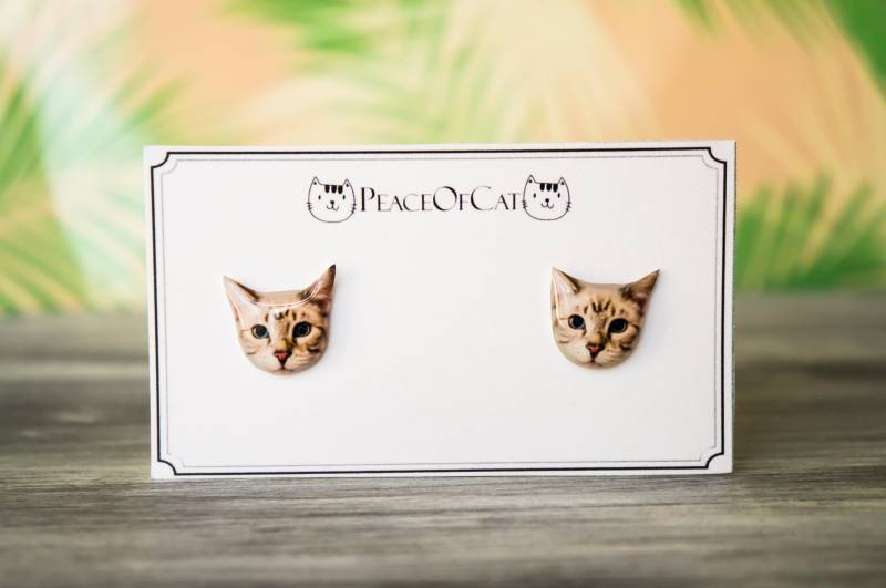 Katzenschmuck, Katzenohrstecker, Nickelfrei, Kätzchen Ohrstecker, Katzenohrstecker von PeaceOfCat