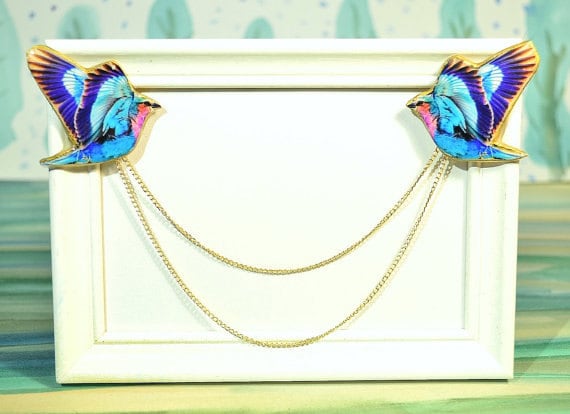 Kragenklammer , Kragenspitze Kragenkette Schwalbenbrosche Doppelbrosche Kragennadel Kragen Brosche Cardigan Clip Vogel Brosche Kragenklammer , Kragenspitze Kragenkette Schwalbenbrosche Doppelbrosche Kragennadel Kragen Brosche Cardigan Clip Vogel Brosche von PeaceOfCat