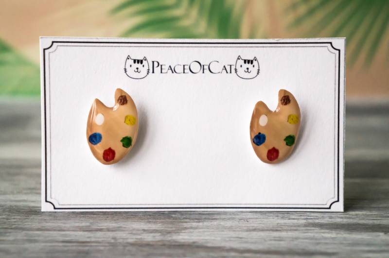 Maler Geschenk , Für Künstler Kunstlehrer Künstlerschmuck Ohrringe von PeaceOfCat