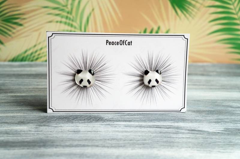 Niedliche Ohrringe , Tierliebhaber Ohrstecker Panda Schmuck von PeaceOfCat