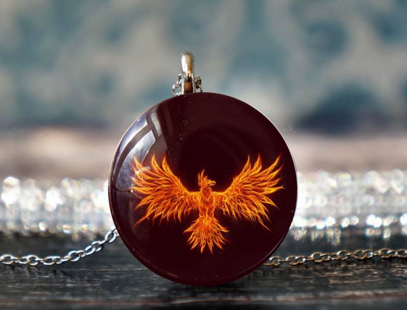 Phönix Anhänger , Vogel Fantasy Schmuck Wiedergeburt Symbol Aufstieg Aus Der Asche Feuervogel Halskette Liebhaber Geschenk von PeaceOfCat