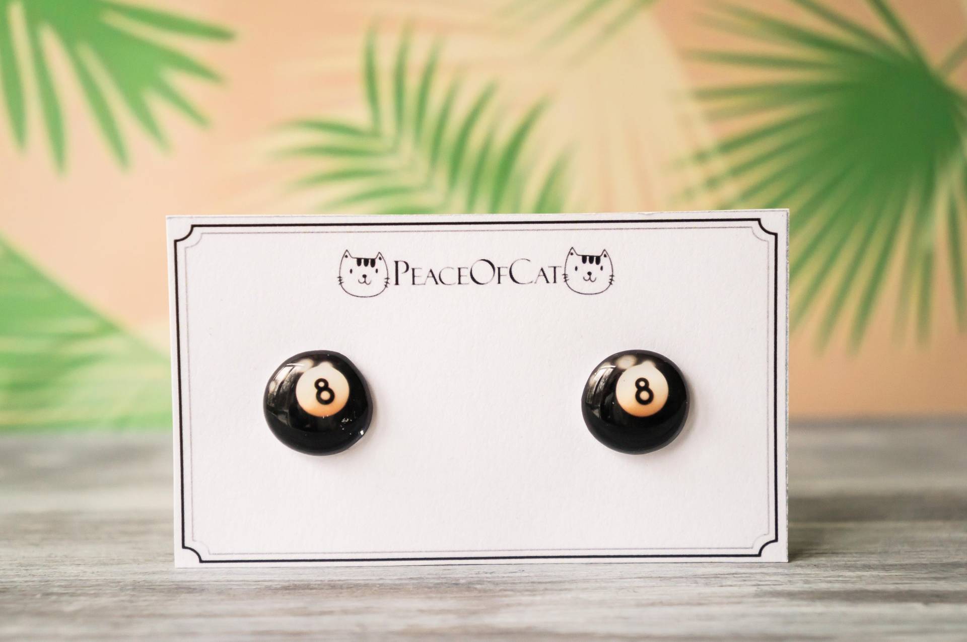 Poolspieler Geschenk, Poolspieler, Billard 8 Ball, Sport Ohrringe, Kugel Ohrringe von PeaceOfCat