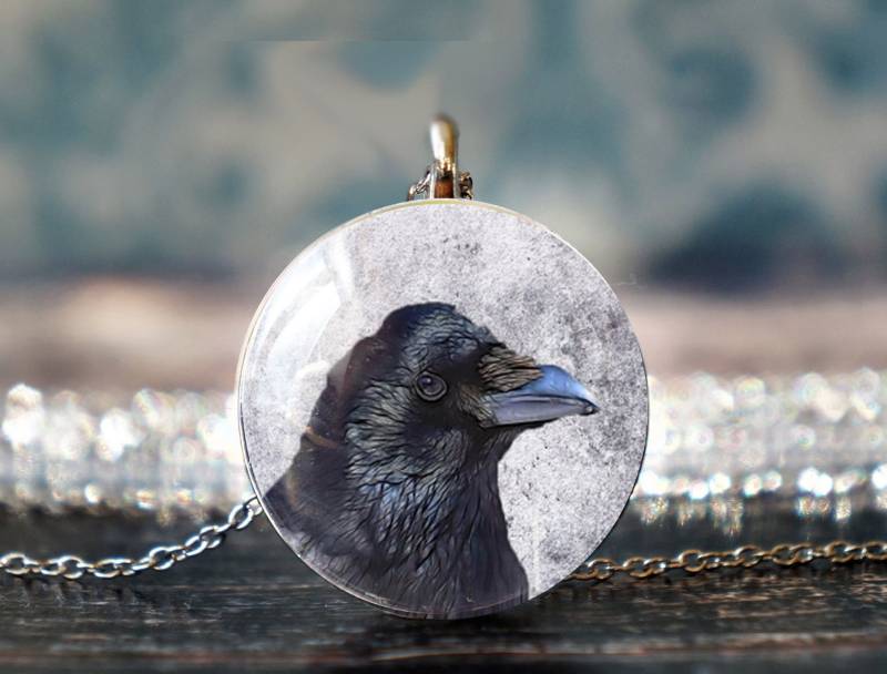 Raben Schmuck, Krähe Halskette , Anhänger Schmuck Gothic Schwarze Rabe Vogel von PeaceOfCat