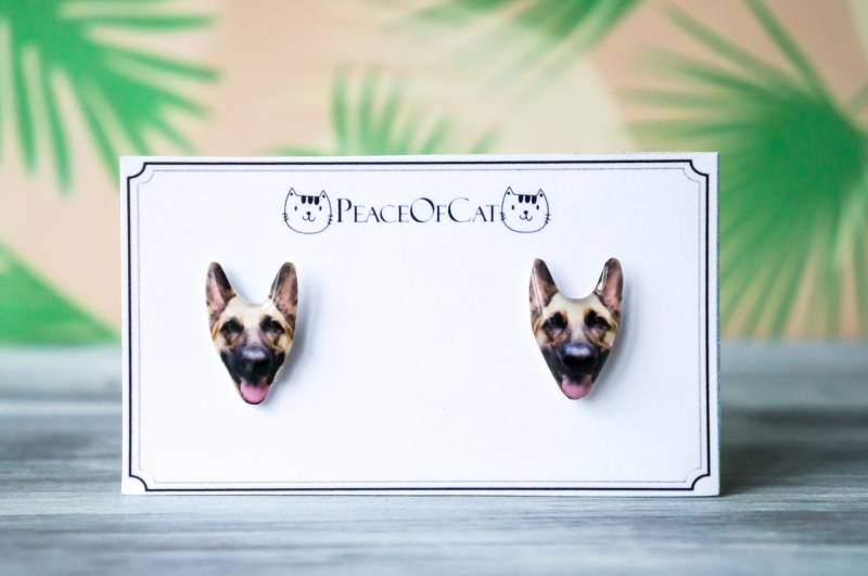 Schäferhund Geschenk , Hund Mama Polizei Hundeliebhaber Schmuck Ohrringe von PeaceOfCat