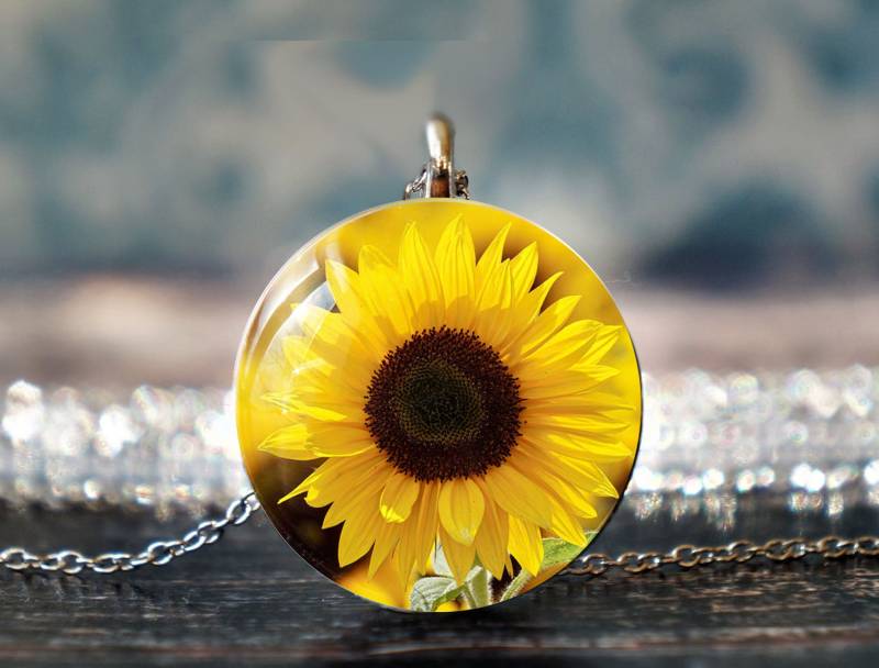 Sonnenblumen Schmuck, Anhänger, Geschenk, Natur Blumen Anhänger von PeaceOfCat