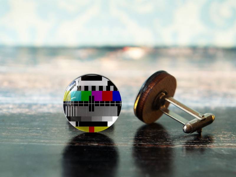 Testmuster Manschettenknöpfe , Vintage Geek Geschenk Bunte Einzigartige Regenbogen von PeaceOfCat