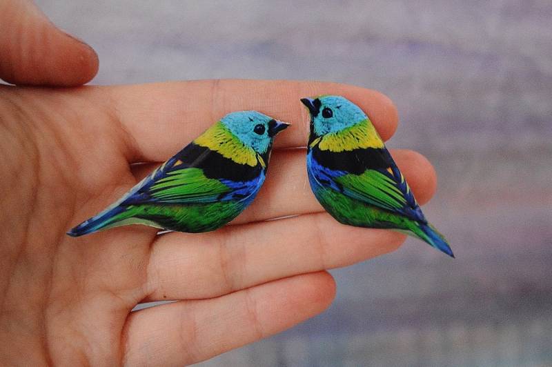 Vogel Brosche , Kragen Halsband Clip Natur Accessoire Hipster Shirt Schmuck von PeaceOfCat