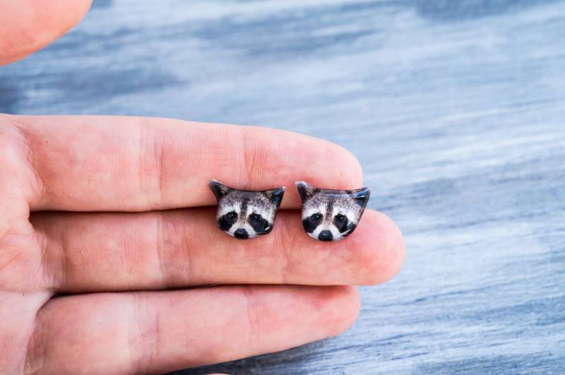 Waschbär Geschenke , Schmuck Wald Ohrringe von PeaceOfCat