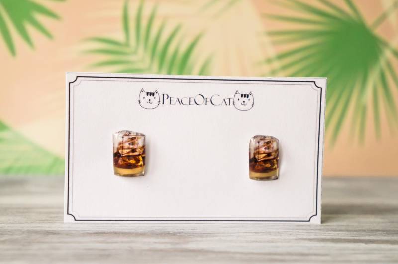 Whisky Ohrringe , Liebhaber Geschenk Schmuck Lustiges Lustige von PeaceOfCat