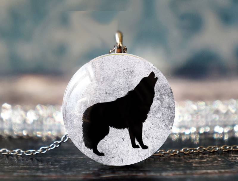 Wolf Schmuck , Anhänger Heult Geschenke Geist Tier Silber Halskette von PeaceOfCat