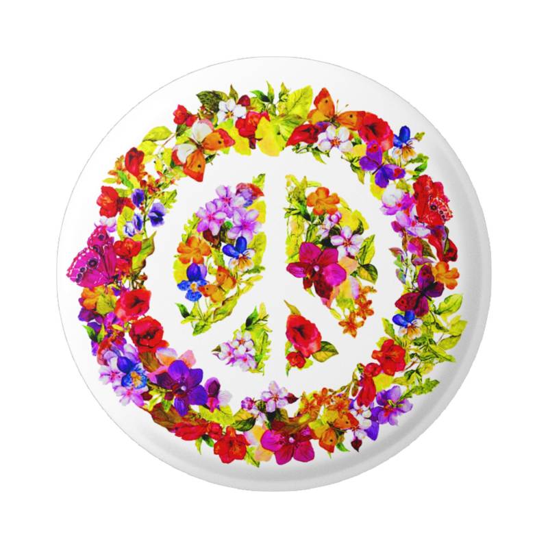 Blumenkranz Peace Schild/Symbol - Button Pinback Oder Magnet von PeaceResourceProject