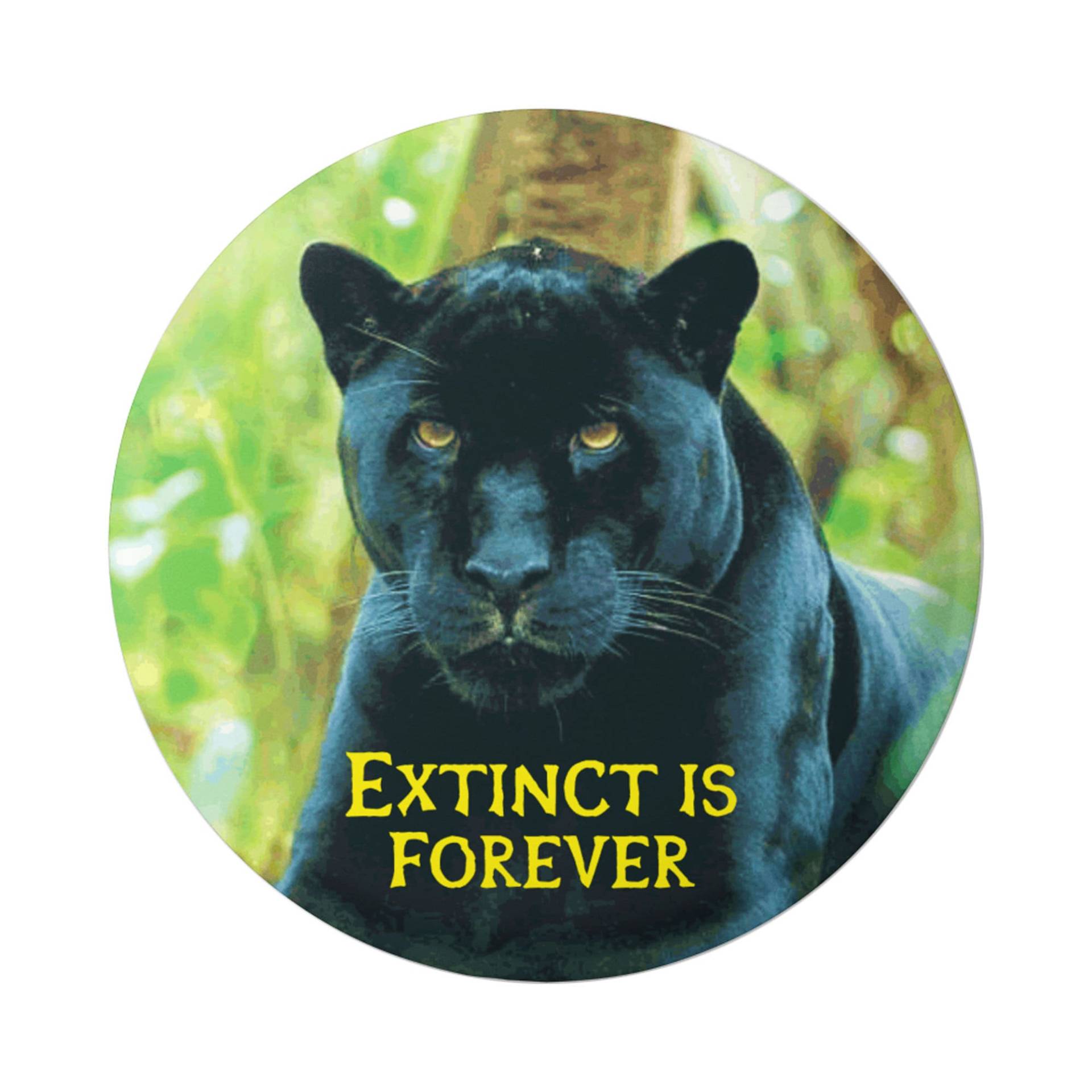 Extinct Is Forever - Umweltgefährdeter Panther Knopf Für Rucksäcke, Jacken, Mützen Oder Kühlschrankmagnet 1, 75 Zoll von PeaceResourceProject