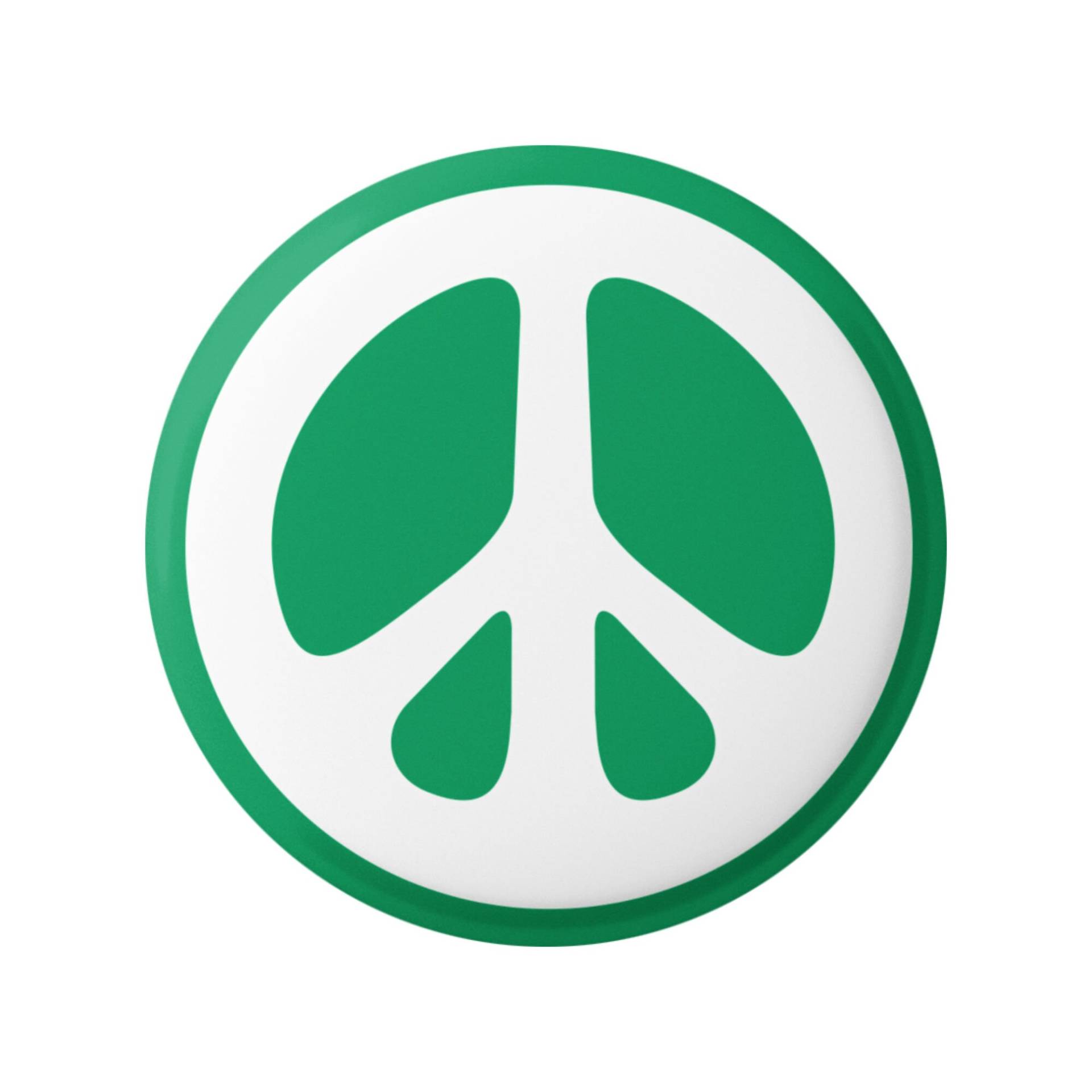 Peace Sign White Over Green Hippie 60Er Jahre Knopf Für Rucksäcke, Jacken, Mützen Oder Kühlschrankmagnet Rund 1, 25 Zoll von PeaceResourceProject