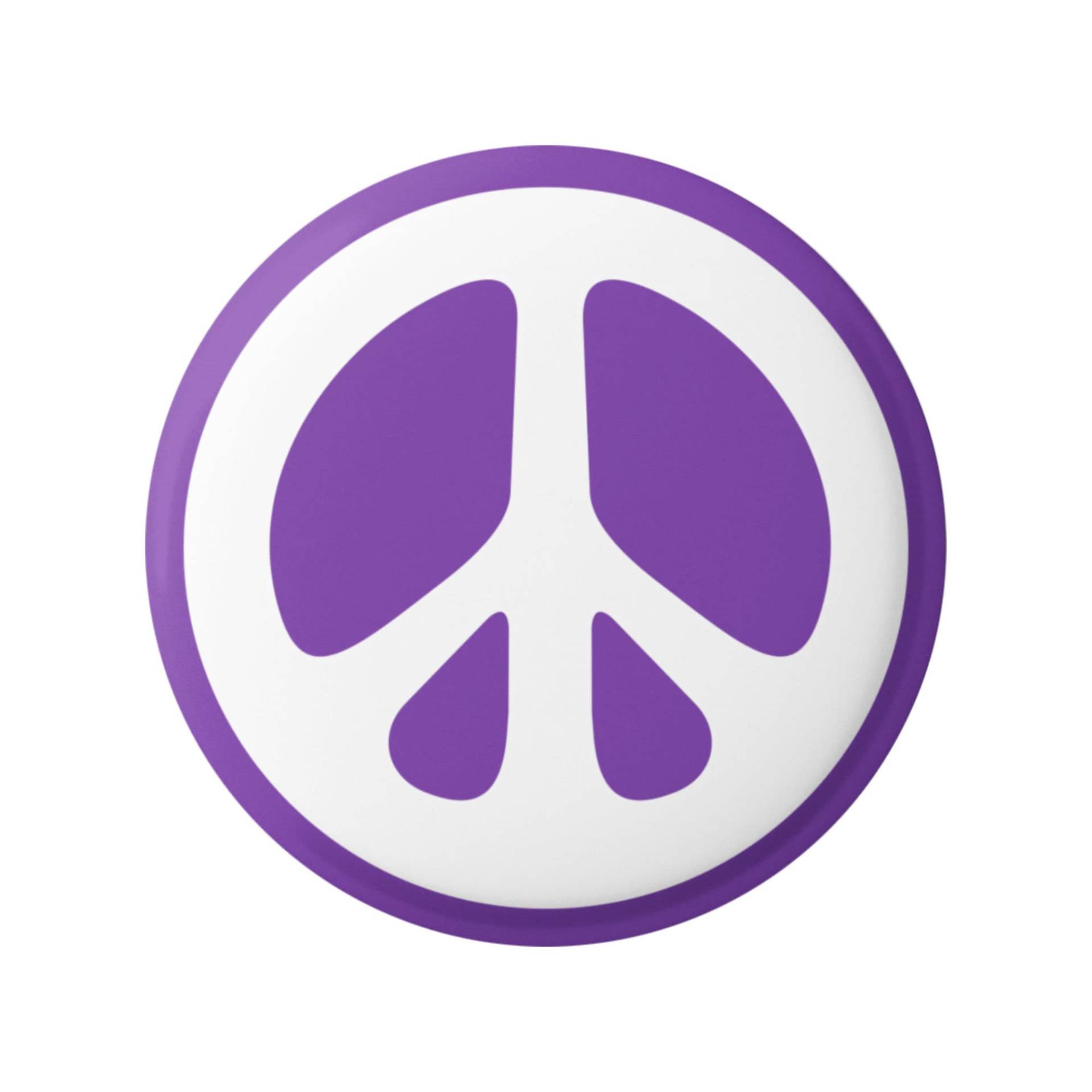 Peace Sign White Over Purple Hippie 60Er Jahre Knopf Für Rucksäcke, Jacken, Mützen Oder Kühlschrankmagnet Rund 1, 25 Zoll von PeaceResourceProject