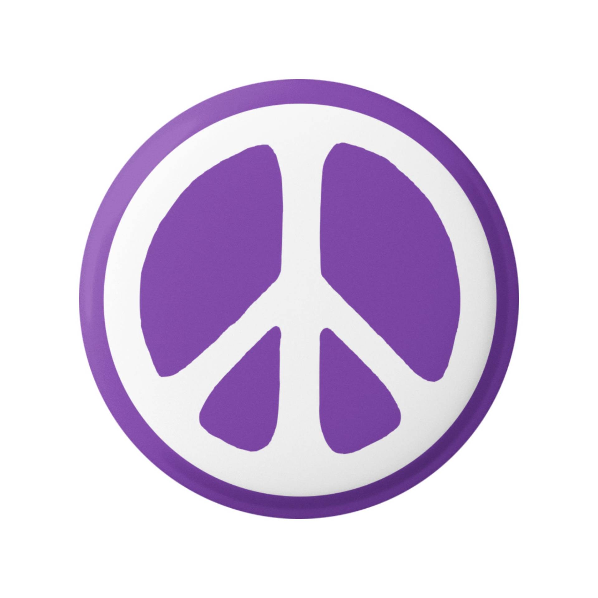 Peace Sign White Over Purple Hippie 60Er Jahre Knopf Für Rucksäcke, Jacken, Mützen Oder Kühlschrankmagnet Rund 1, 5 Zoll von PeaceResourceProject