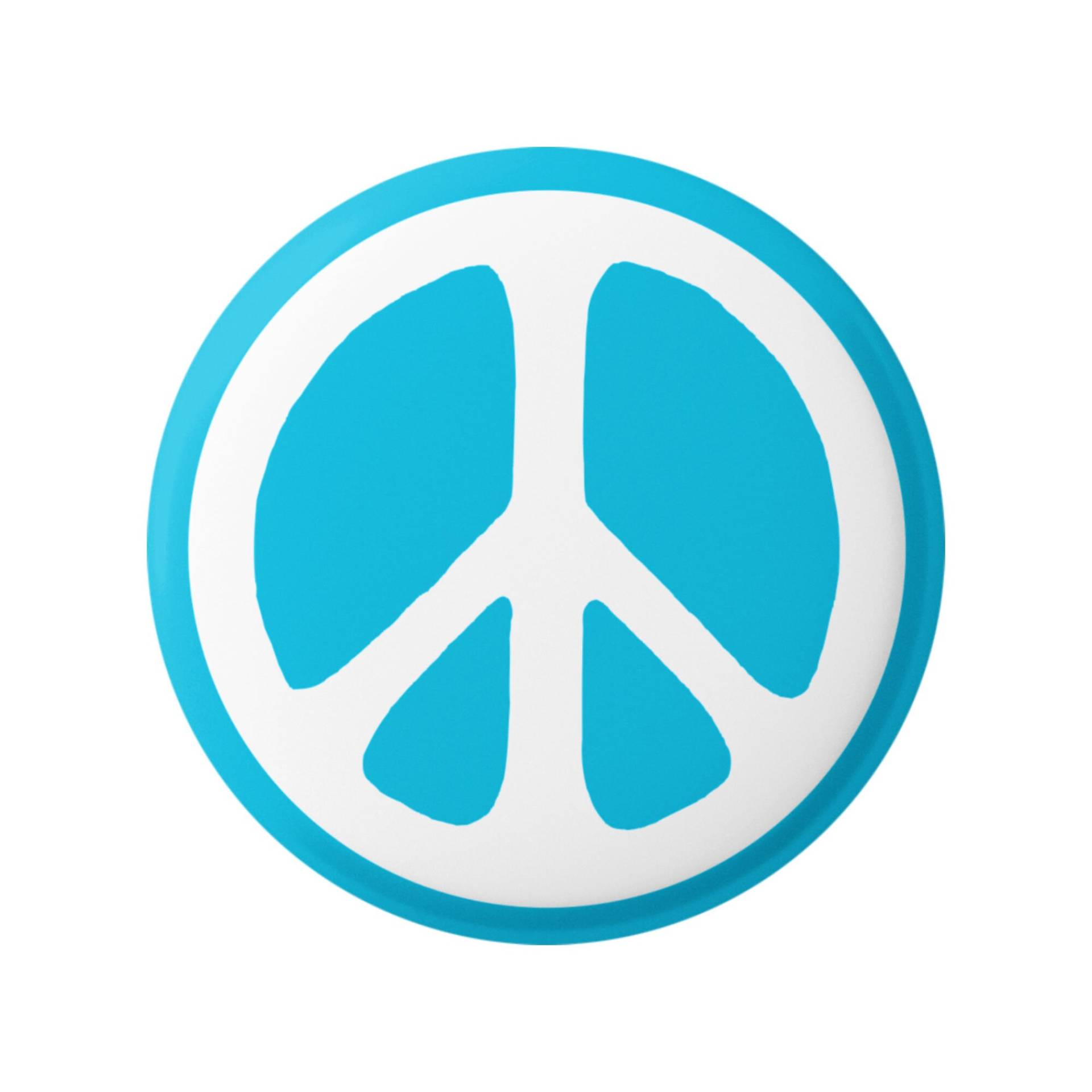 Peace Sign White Over Sky Blau Hippie 60Er Jahre Knopf Für Rucksäcke, Jacken, Mützen, Oder Kühlschrankmagnet Rund 1, 5 Zoll von PeaceResourceProject