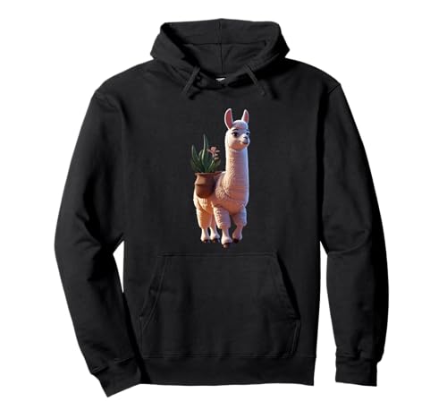 EIN friedliches Cartoon-Lama, lustiges Unisex-Design, für Herren und Damen Pullover Hoodie von Peaceful Cartoon llama Funny Design Men Women Tee