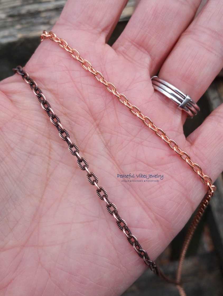 Massive Kupfer Halskette Oxidiert | Anitqued Oder Glänzend Massive Kupfer Halskette Oxidiert | Anitqued Oder Glänzend von PeacefulVibesJewelry