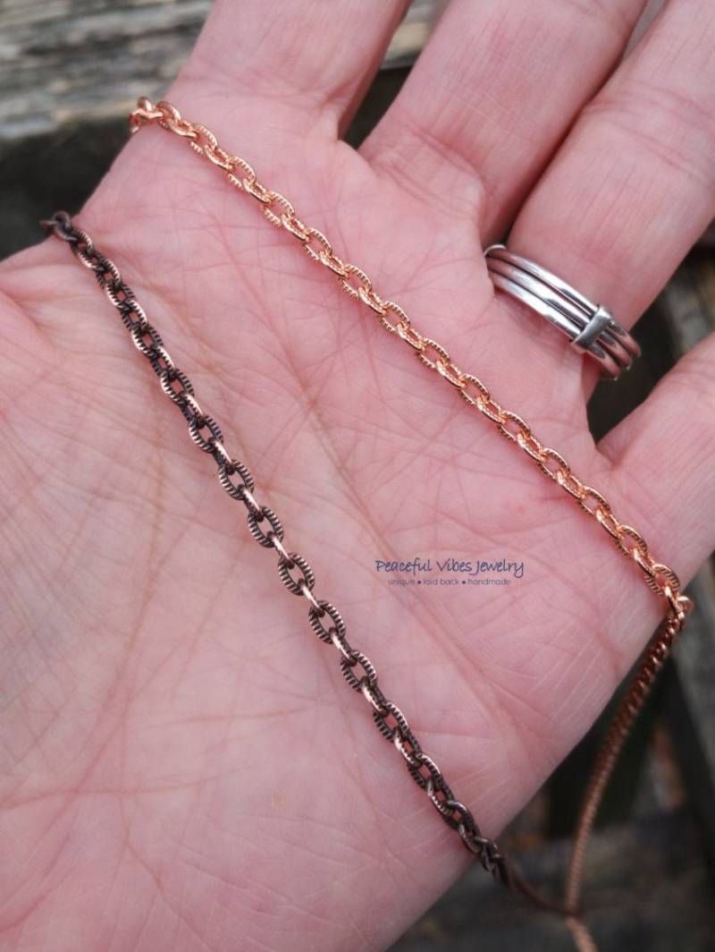 Massive Kupfer Halskette Oxidiert | Anitqued Oder Glänzend Massive Kupfer Halskette Oxidiert | Anitqued Oder Glänzend von PeacefulVibesJewelry