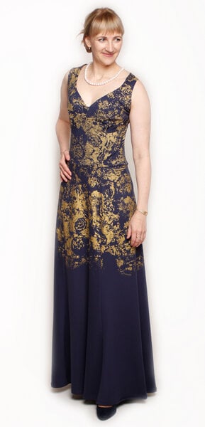 Peaces.bio - handbedruckte Biomode Abendkleid Golden Roses von Peaces.bio - handbedruckte Biomode