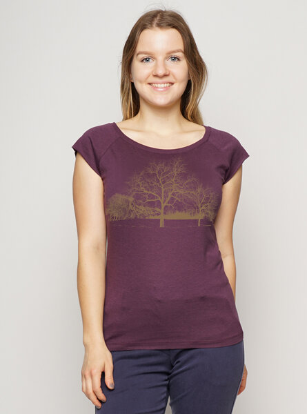 Peaces.bio - handbedruckte Biomode Bambus Shirt Landscape Damen von Peaces.bio - handbedruckte Biomode