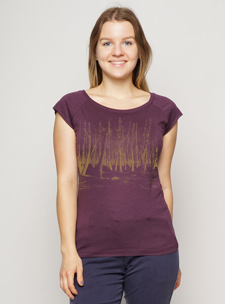 Peaces.bio - handbedruckte Biomode Bambus Shirt Woodland Damen von Peaces.bio - handbedruckte Biomode