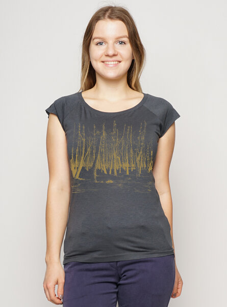 Peaces.bio - handbedruckte Biomode Bambus Shirt Woodland Damen von Peaces.bio - handbedruckte Biomode