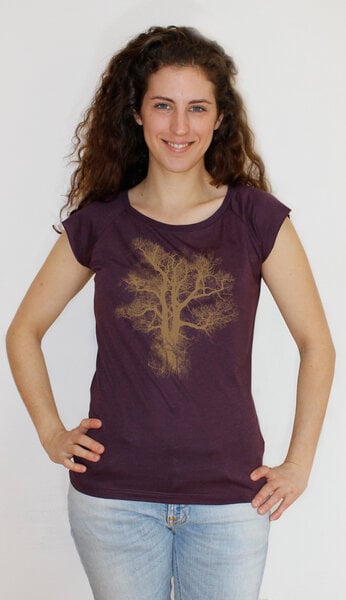 Peaces.bio - handbedruckte Biomode Bambus-T-Shirt mit Biobaumwolle Chestnut von Peaces.bio - handbedruckte Biomode