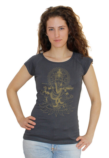 Peaces.bio - handbedruckte Biomode Bio-Bambus-Viskose Shirt "Ganesha" von Peaces.bio - handbedruckte Biomode