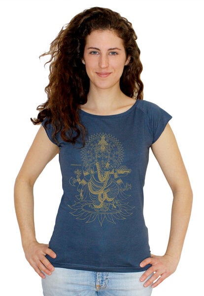 Peaces.bio - handbedruckte Biomode Bio-Bambus-Viskose Shirt "Ganesha" von Peaces.bio - handbedruckte Biomode