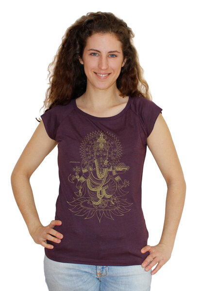 Peaces.bio - handbedruckte Biomode Bio-Bambus-Viskose Shirt "Ganesha" von Peaces.bio - handbedruckte Biomode