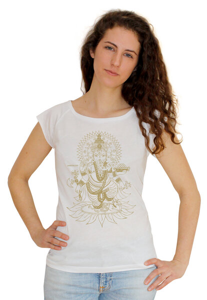 Peaces.bio - handbedruckte Biomode Bio-Bambus-Viskose Shirt "Ganesha" von Peaces.bio - handbedruckte Biomode