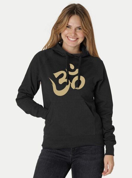 Peaces.bio - handbedruckte Biomode Bio-Damen-Kapuzensweater Om von Peaces.bio - handbedruckte Biomode